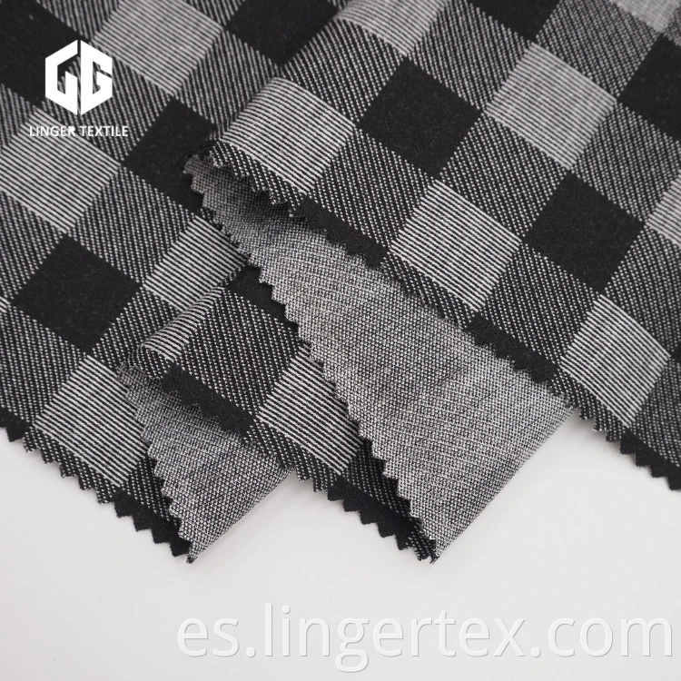 Compruebe la tela de algodón clásica del diseño Jacquard Interlock para la moda